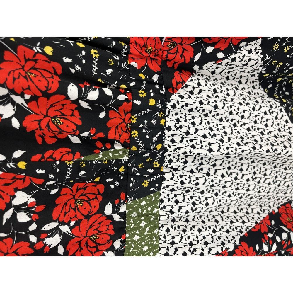 Libby Edelman Dress Women's SZ S Multi Patchwork Floral Boho Midi Long Sleeve Be - Picture 9 of 11